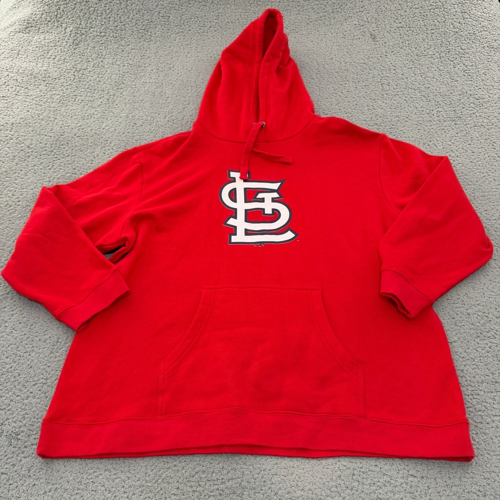 Fanatics St Louis Cardinals MLB Hoodie Mens 2XL Red Pullover Sweatshirt Baseball